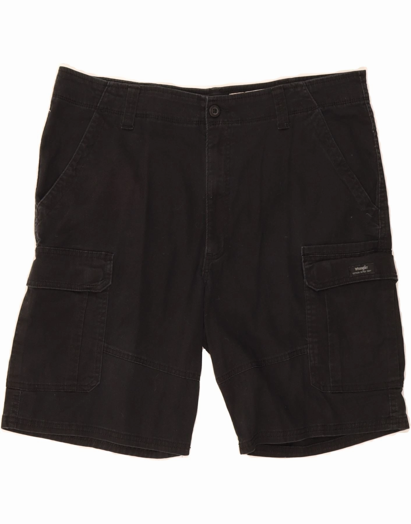 Slip Resistant Inner Grip WRANGLER Mens Relaxed Fit Cargo Shorts W38 XL Black Cotton