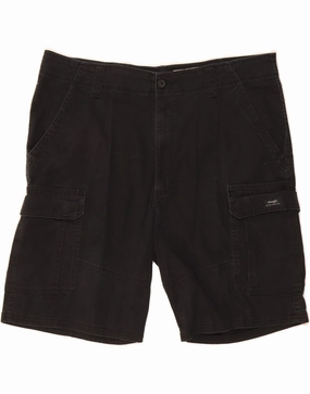 Slip Resistant Inner Grip WRANGLER Mens Relaxed Fit Cargo Shorts W38 XL Black Cotton