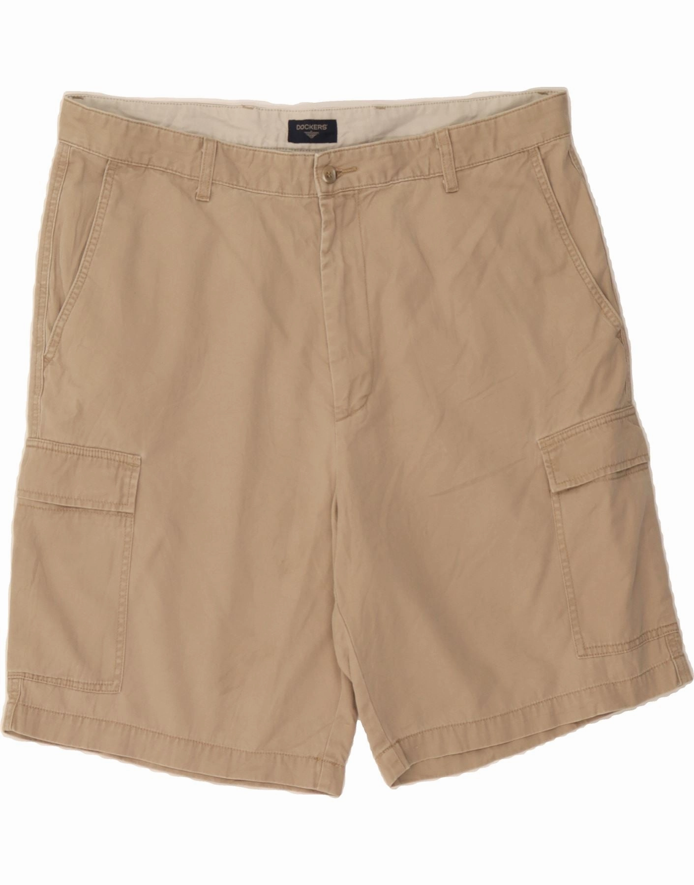 DOCKERS Mens Cargo Shorts W38 XL Beige Cotton Summer essentials