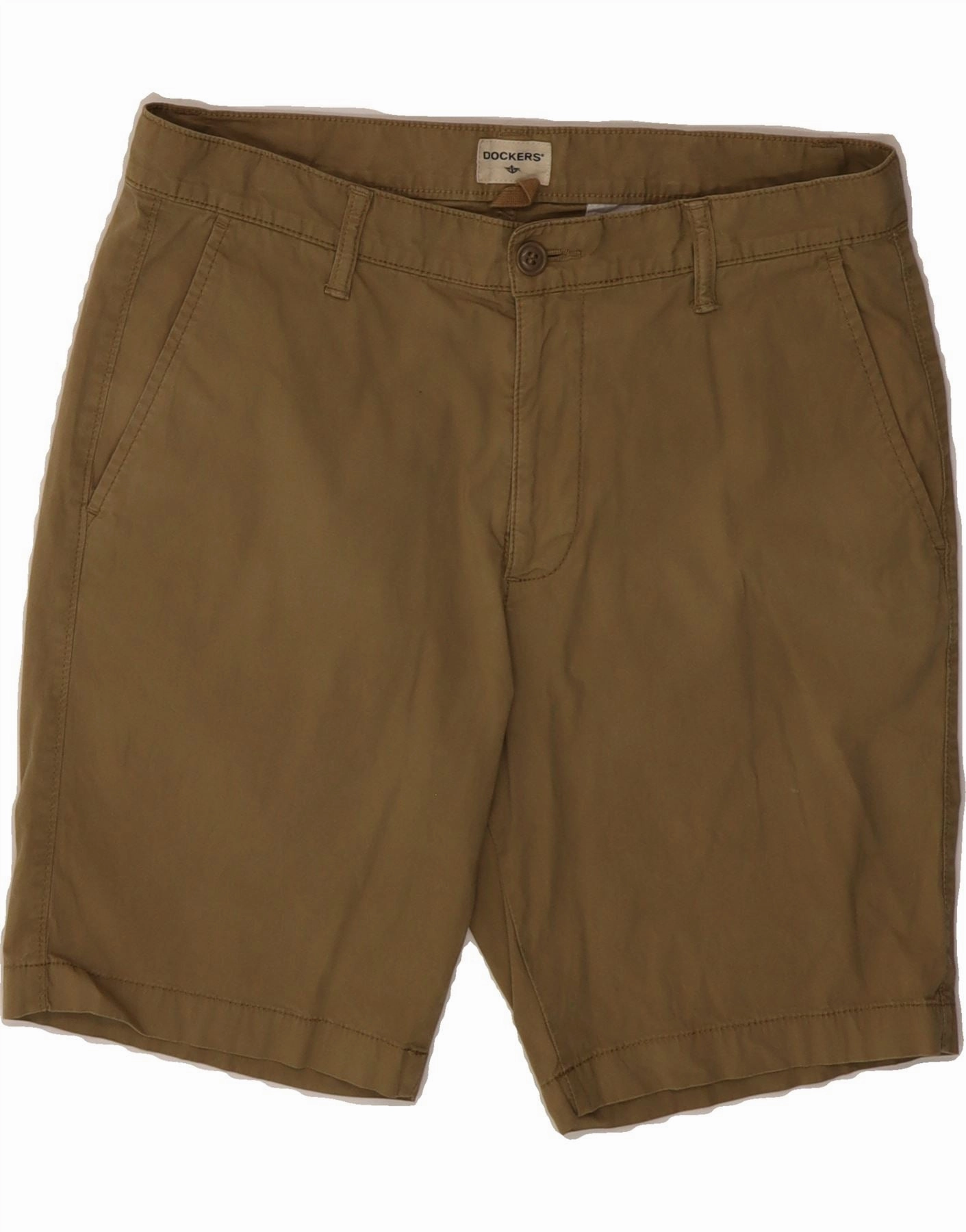 DOCKERS Mens Chino Shorts W32 Medium Khaki Cotton AntiStaticCoating