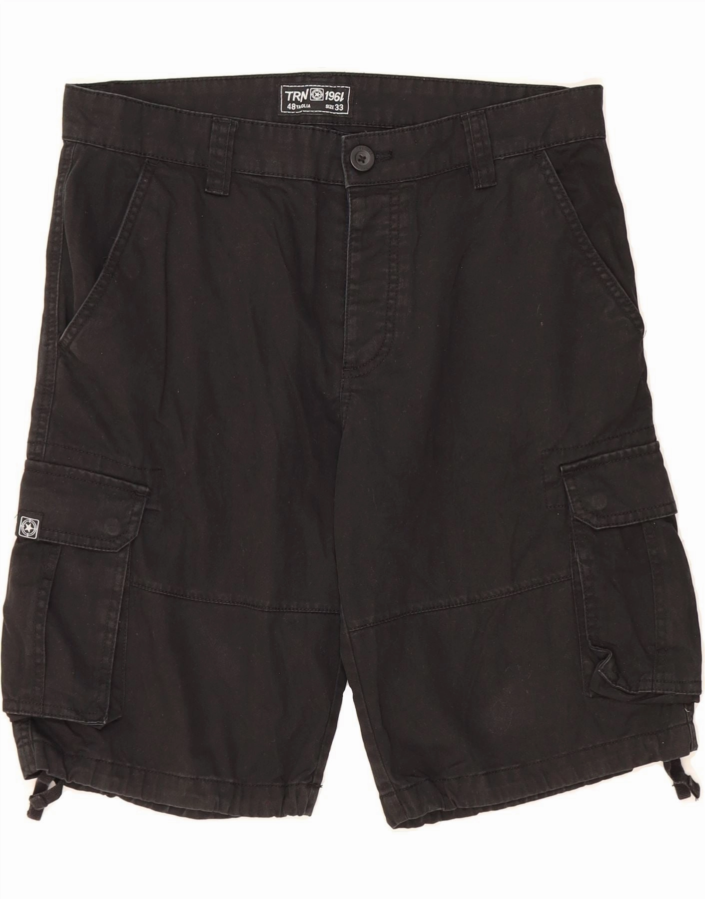 Dynamic Flex Zones Non Restrictive Fit VINTAGE Mens Cargo Shorts W33 Medium  Black Cotton