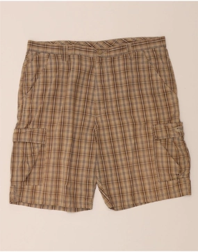 Sleepwear WRANGLER Mens Cargo Shorts W38 XL Brown Check Cotton