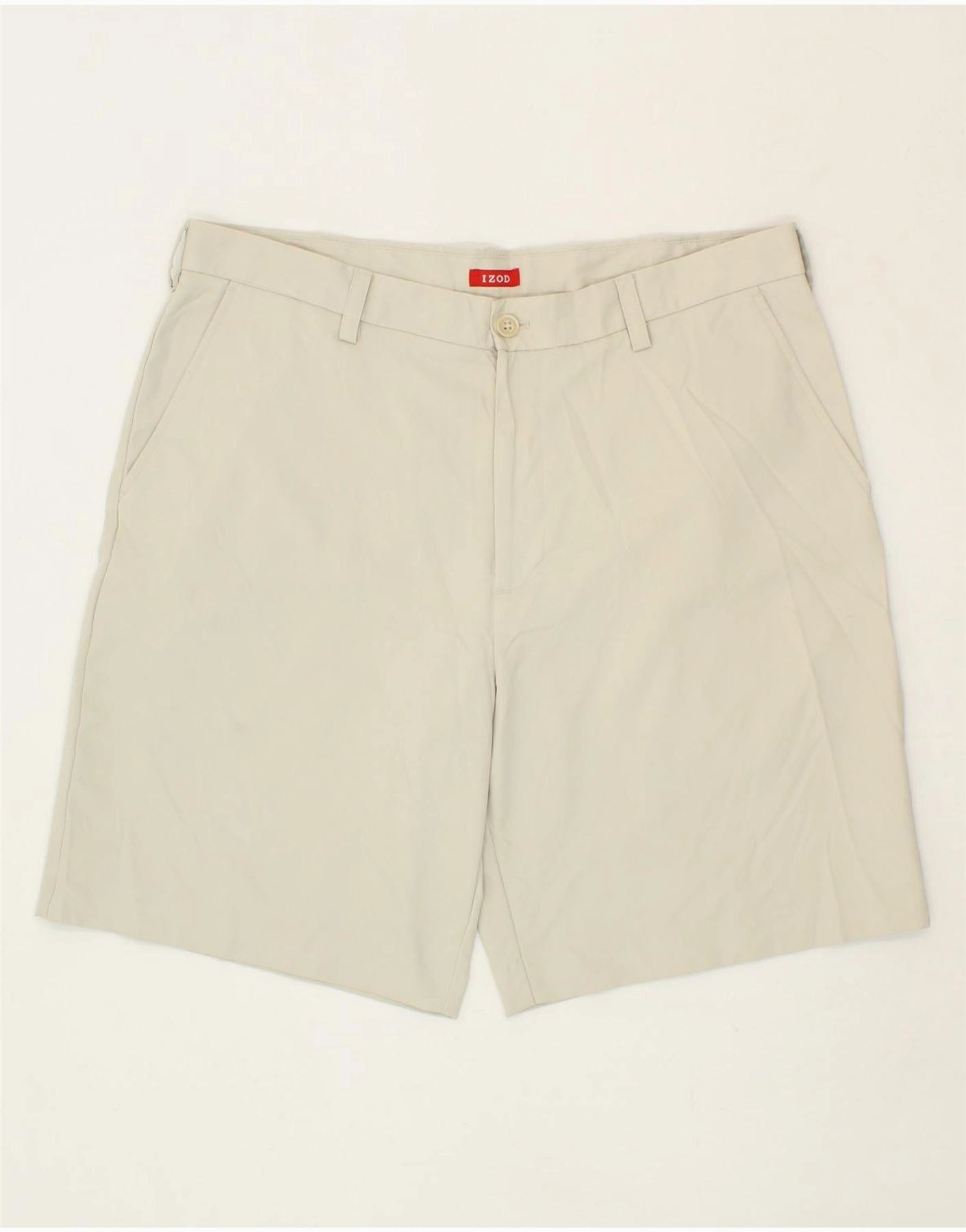 Thermoregulating Fabric Active Motion IZOD Mens Chino Shorts  W38  XL Grey Polyester