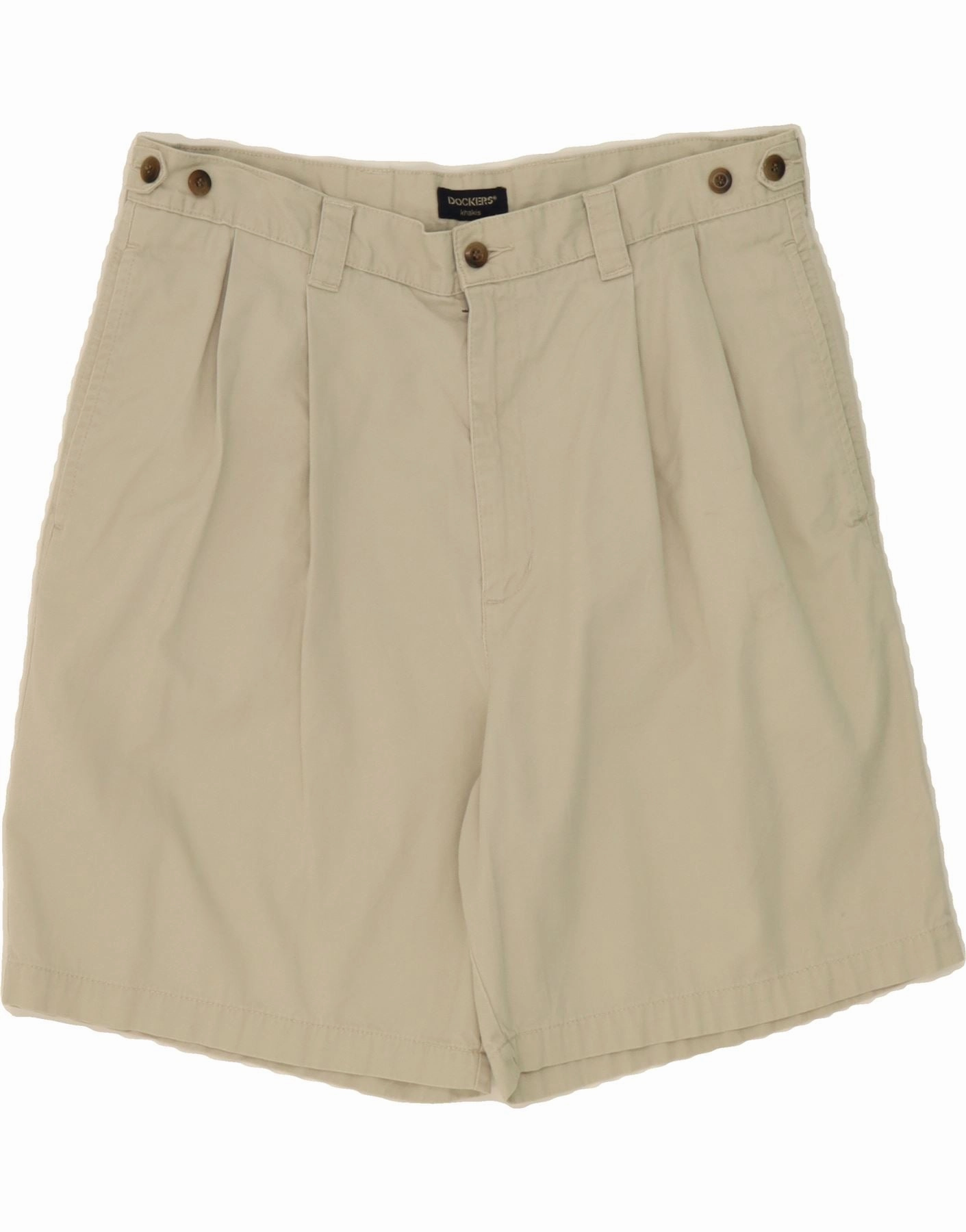 DOCKERS Mens Chino Shorts W36 Large Beige Cotton Casual Days Flexible Hemline