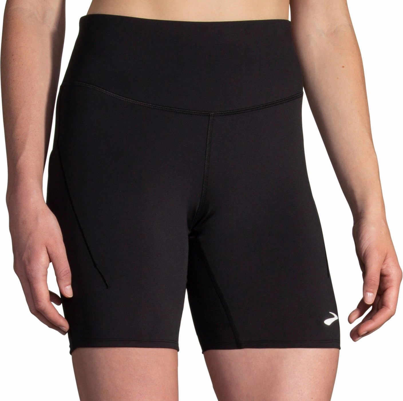 Brooks Spark 8 Inch Womens Short Running Tights - Black Sleek Shape