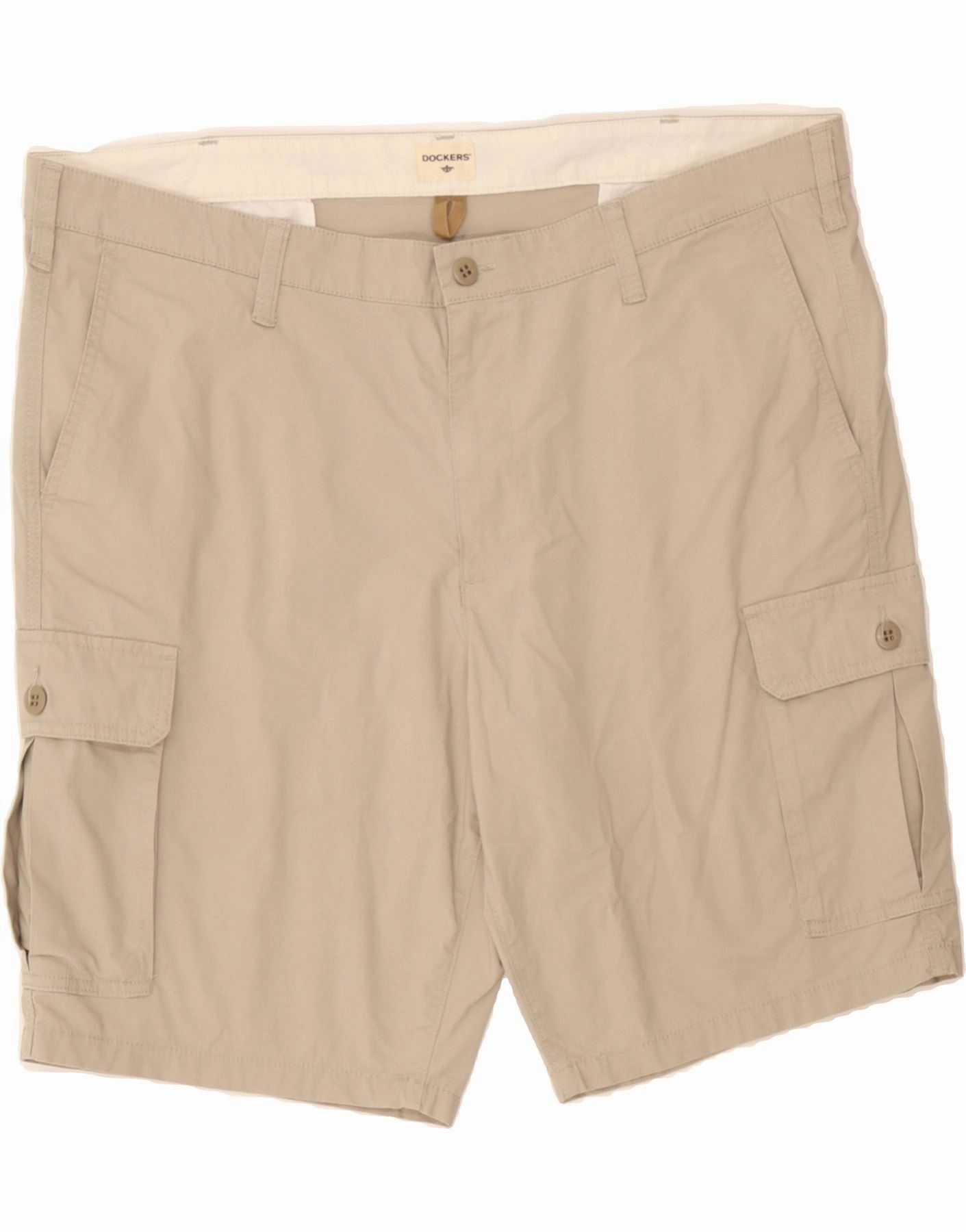 DOCKERS Mens Cargo Shorts W42 2XL Beige Cotton Quick Flex
