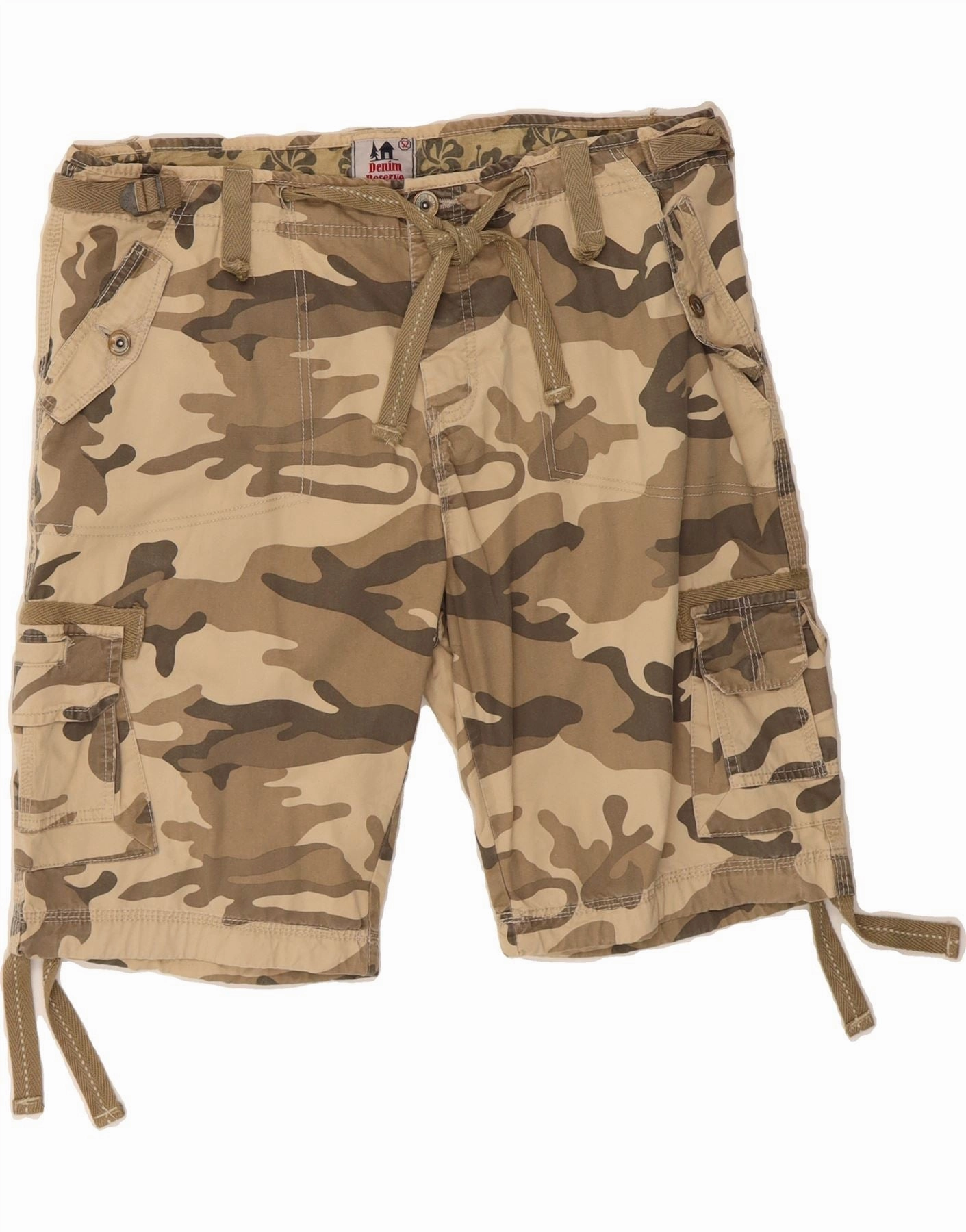 VINTAGE Mens Cargo Shorts IT 52 XL W38 Beige Camouflage yoga clothes Comfortable fit