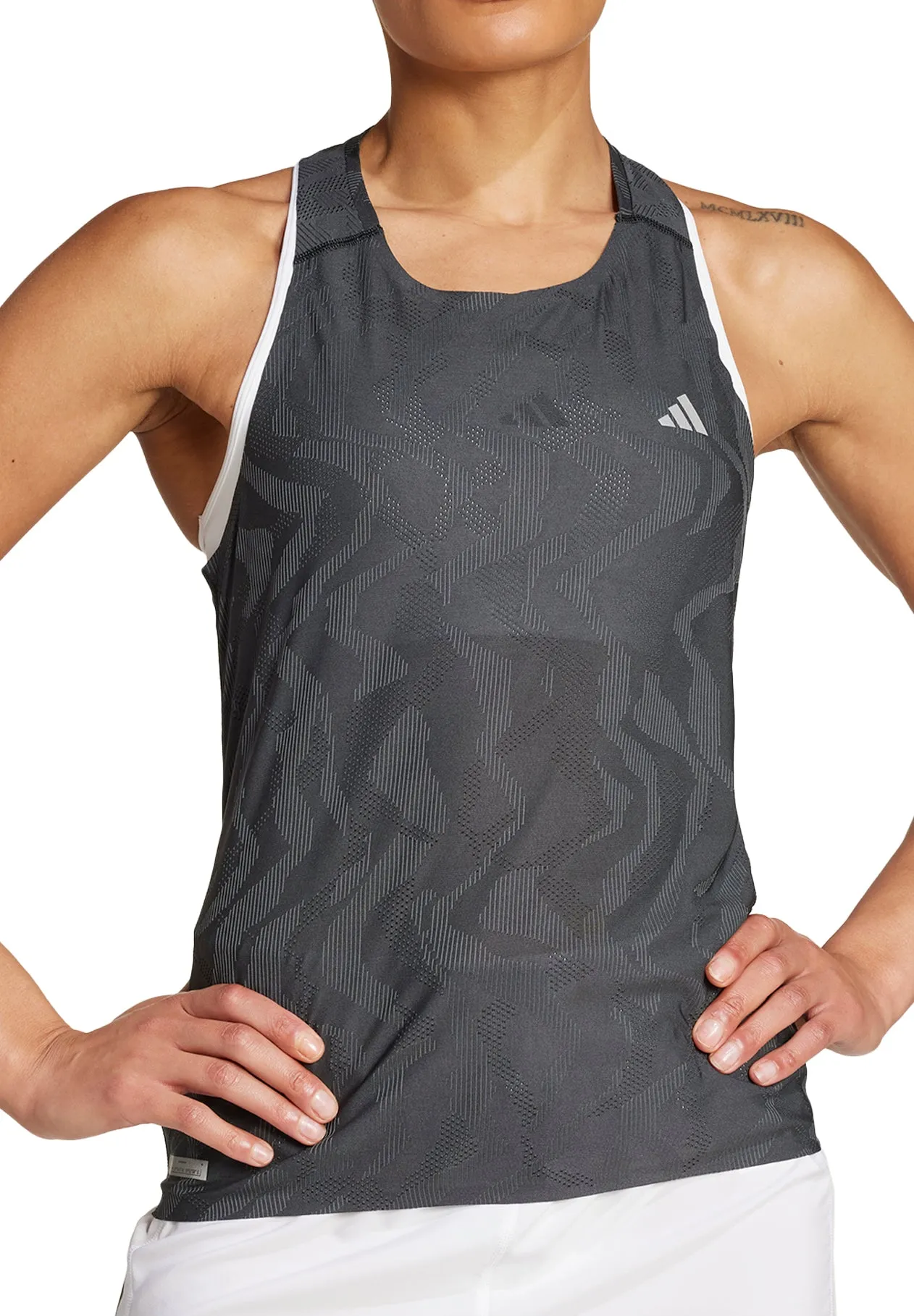 Multi Purpose Wear Breathable Lining adidas Ultimate HEAT.RDY Engineered Womens Running Vest Tank Top - Grey