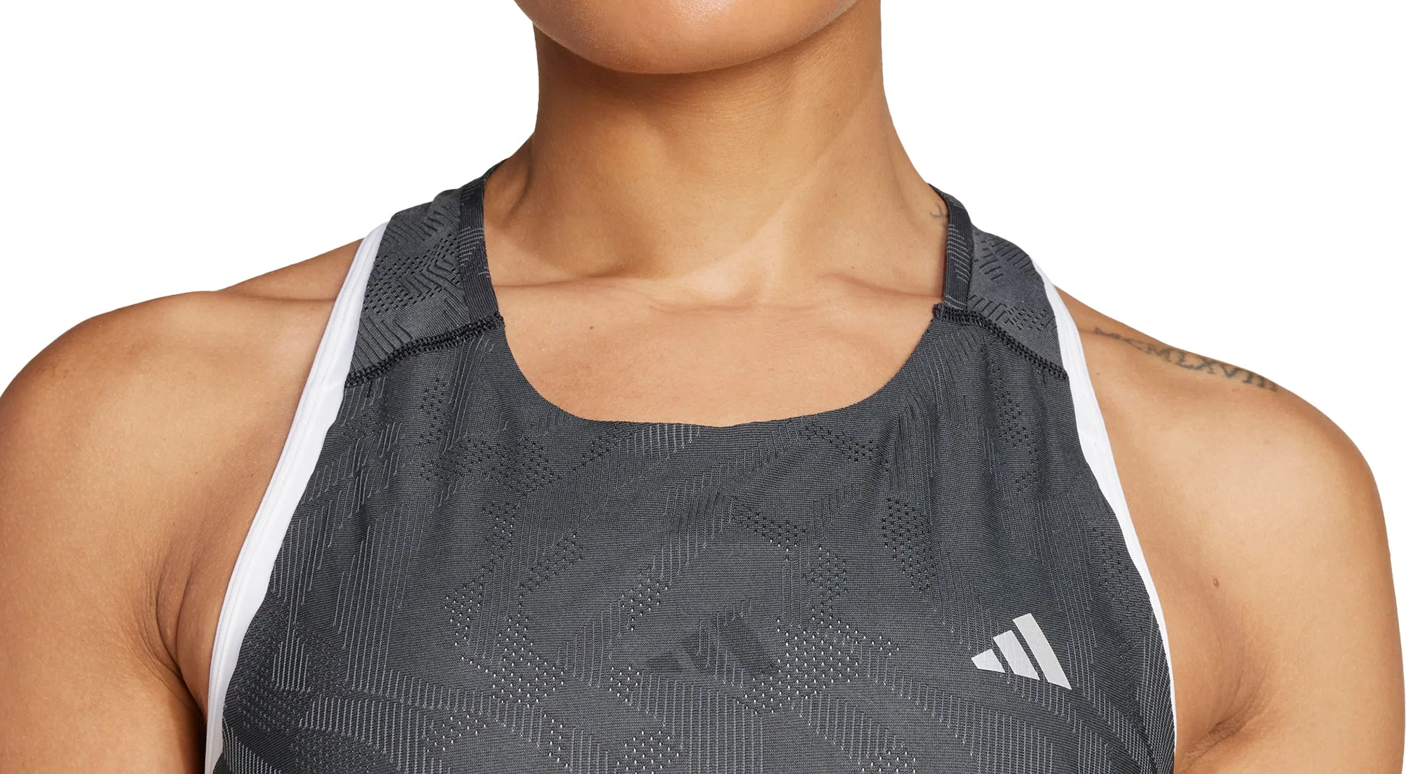 adidas Ultimate HEAT.RDY Engineered Womens Running Vest Tank Top - Grey Cozy Feel