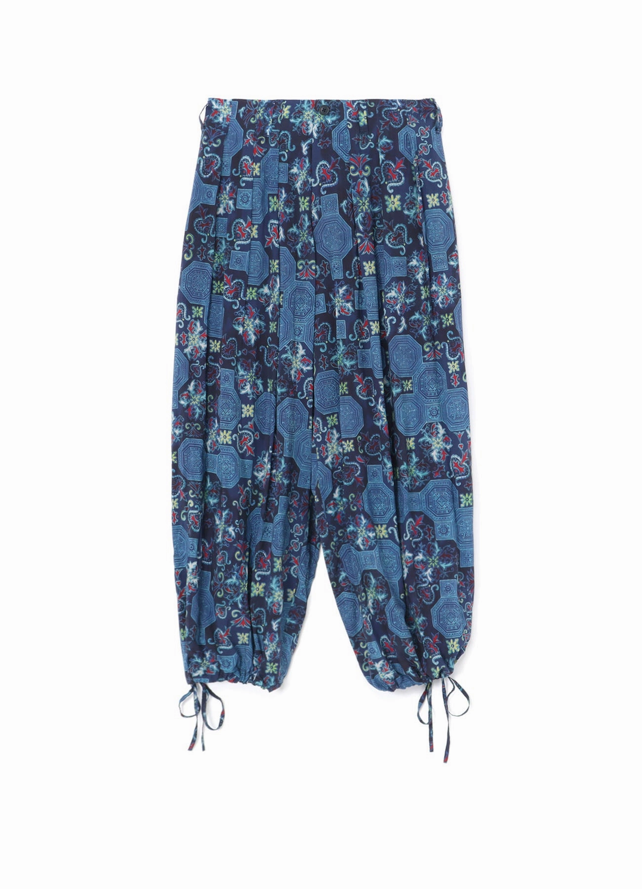 Stylish Waistband CHINOISERIE-B PRINTED DRAWSTRING BALLOON PANTS