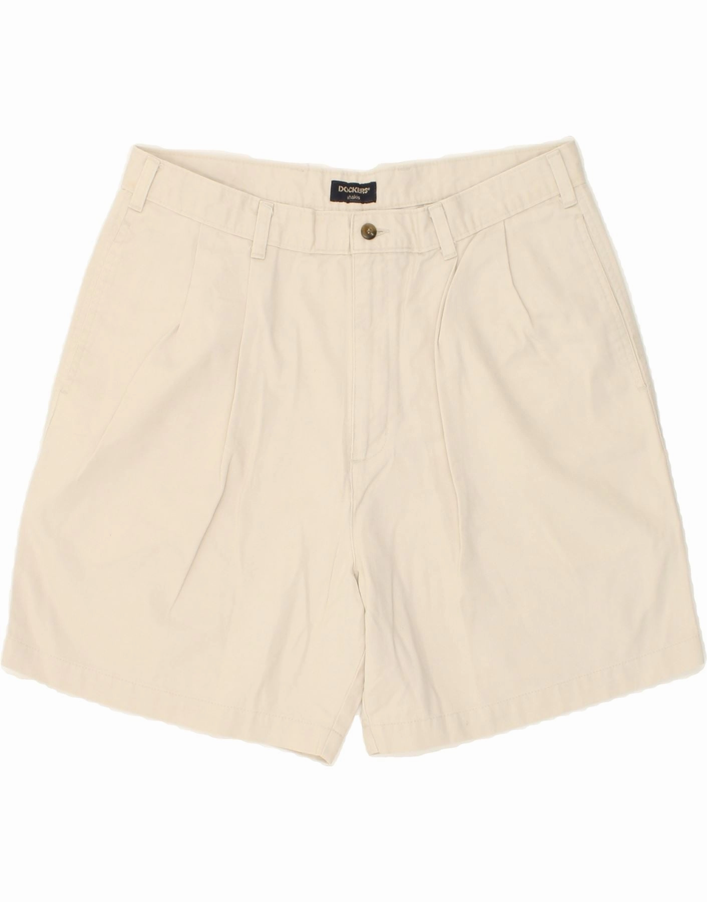 DOCKERS Mens Pegged Chino Shorts W36 Large White Cotton Motion Ready Soft Texture
