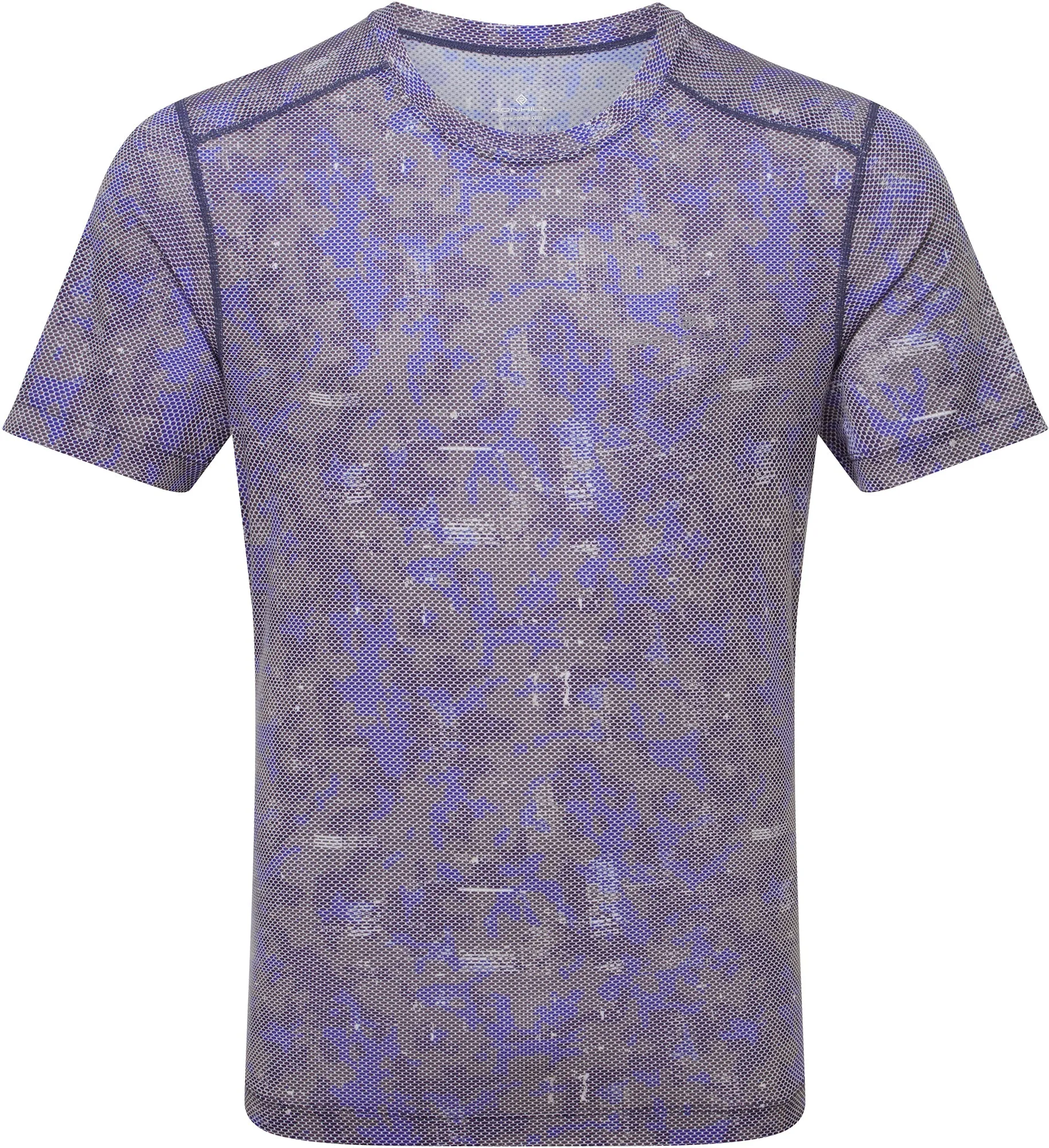 Ronhill Tech Golden Hour Short Sleeve Mens Running Top - Blue Recycled Polyester Thread