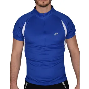 Casual Comfort Top Minimal Trend More Mile Half Zip Short Sleeve Mens Cycling Jersey - Blue
