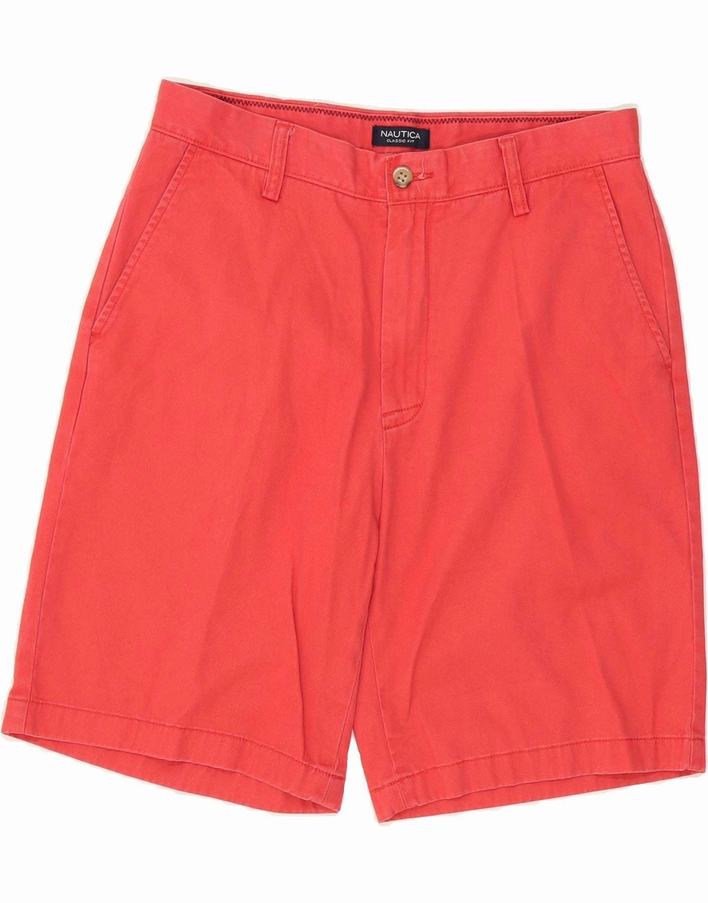 NAUTICA Mens Classic Fit Chino Shorts W32 Medium  Red Cotton Lightweight Shorts Everyday Basic