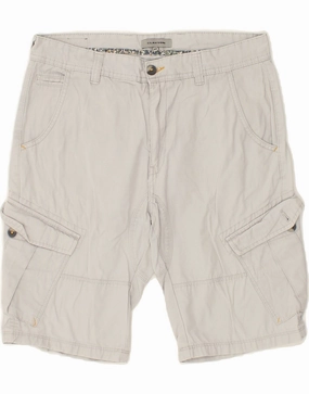 CLAYTON Mens Cargo Shorts IT 48 Medium W32 Grey Recycled Polyester Blend