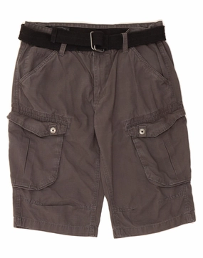 Sweat Wicking Technology CLOCK HOUSE Mens Cargo Shorts W33 Medium Grey Pinstripe