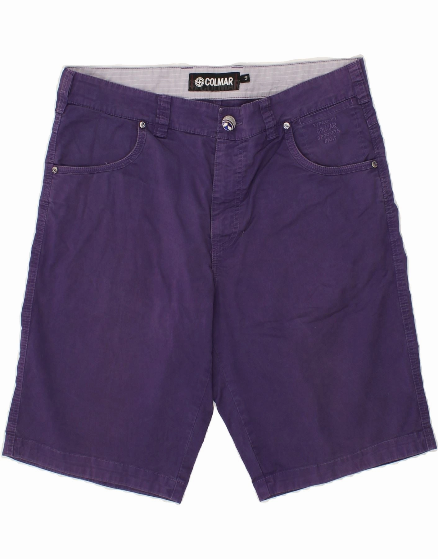 shorts set Minimal Fit COLMAR Mens Casual Shorts IT 48 Medium W37 Purple Cotton