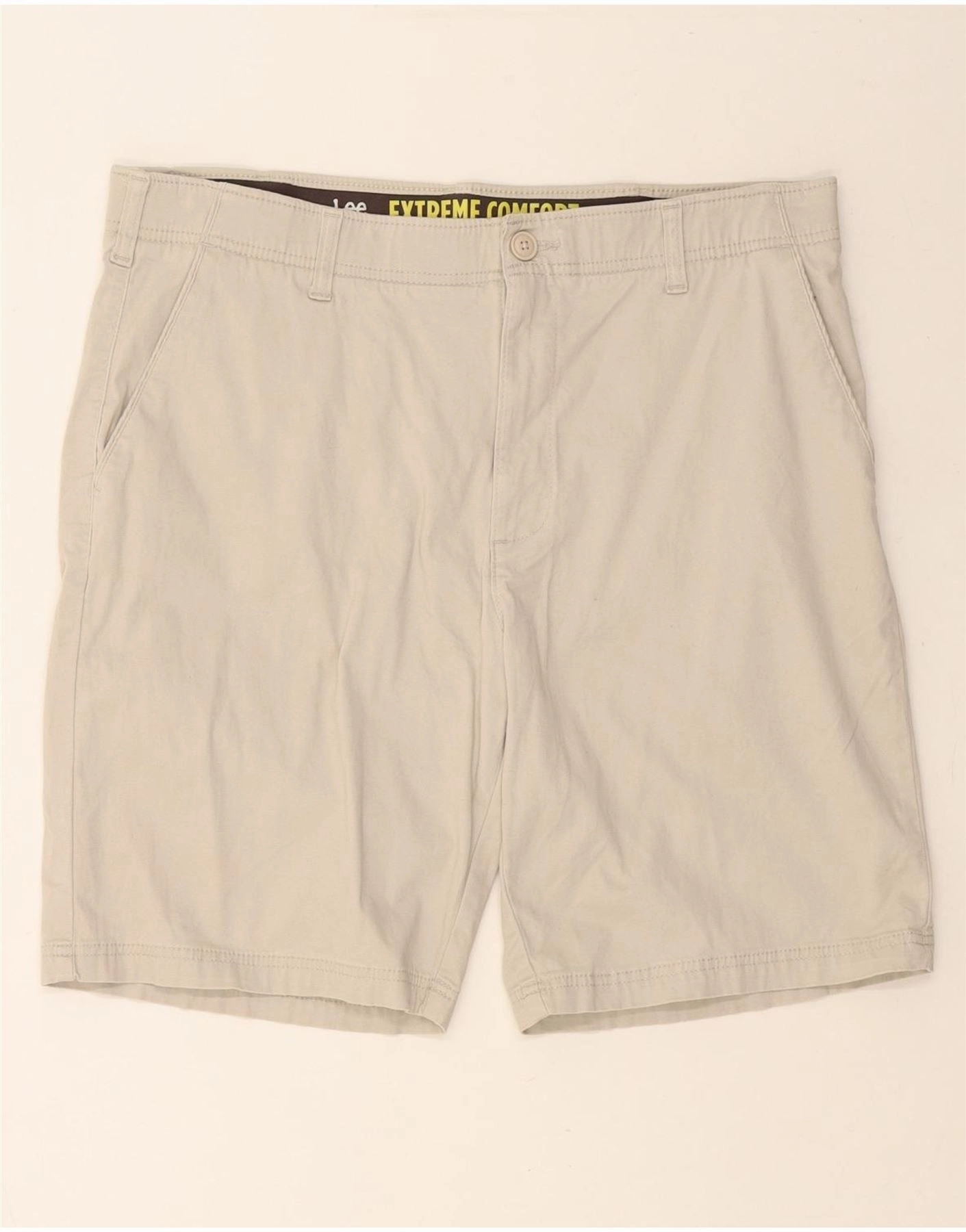 Floral Print LEE Mens Chino Shorts W38 XL Beige Cotton