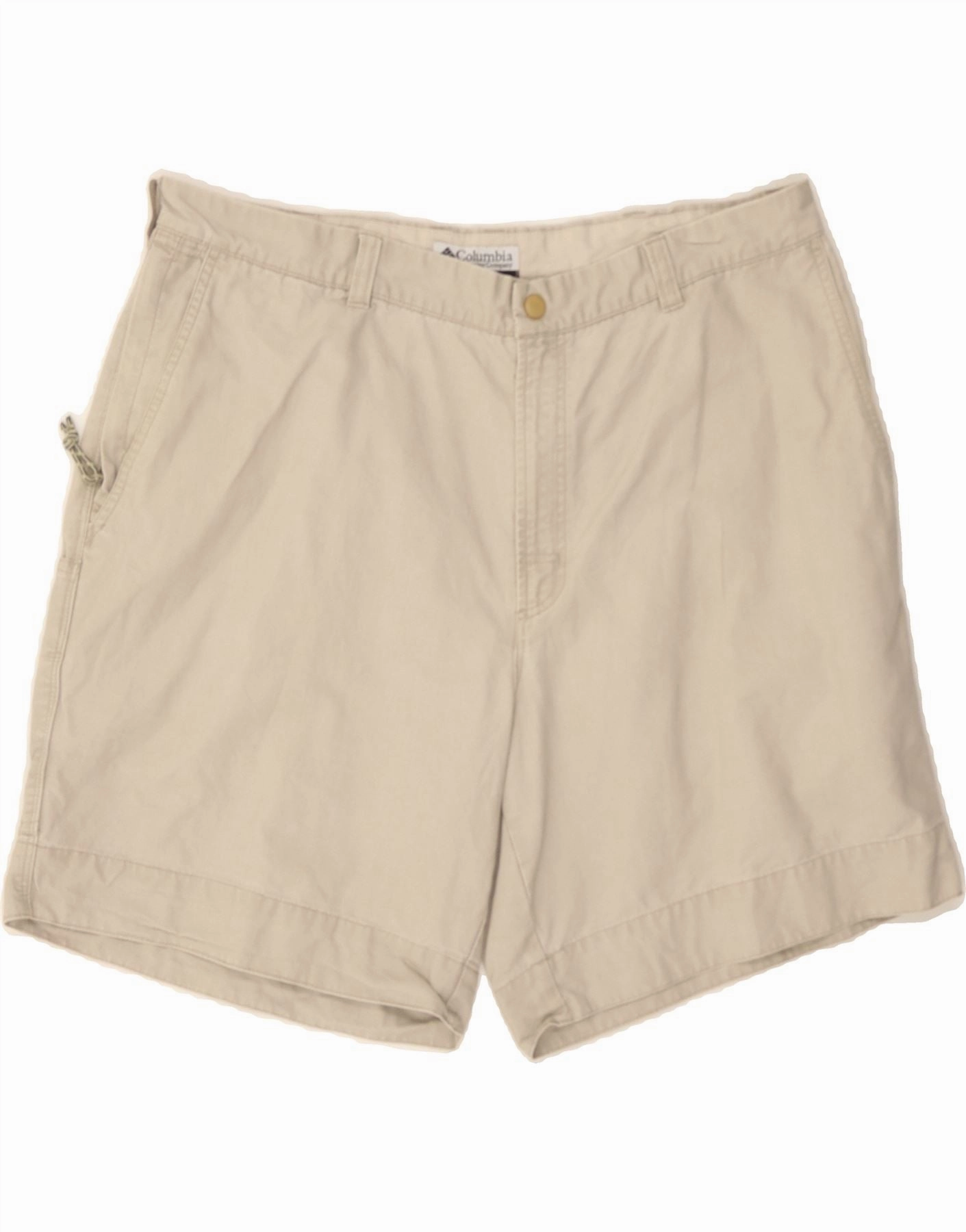 COLUMBIA Mens Cargo Shorts W38 XL  Beige Cotton Reflective Safety Stripes