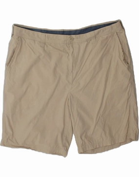 COLUMBIA Mens Chino Shorts W42 2XL Beige Cotton scarf Animal Print