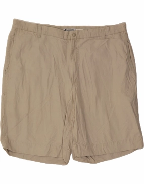 Soft Elastic Active Layer Fit COLUMBIA Mens Chino Shorts W44 2XL Beige Cotton