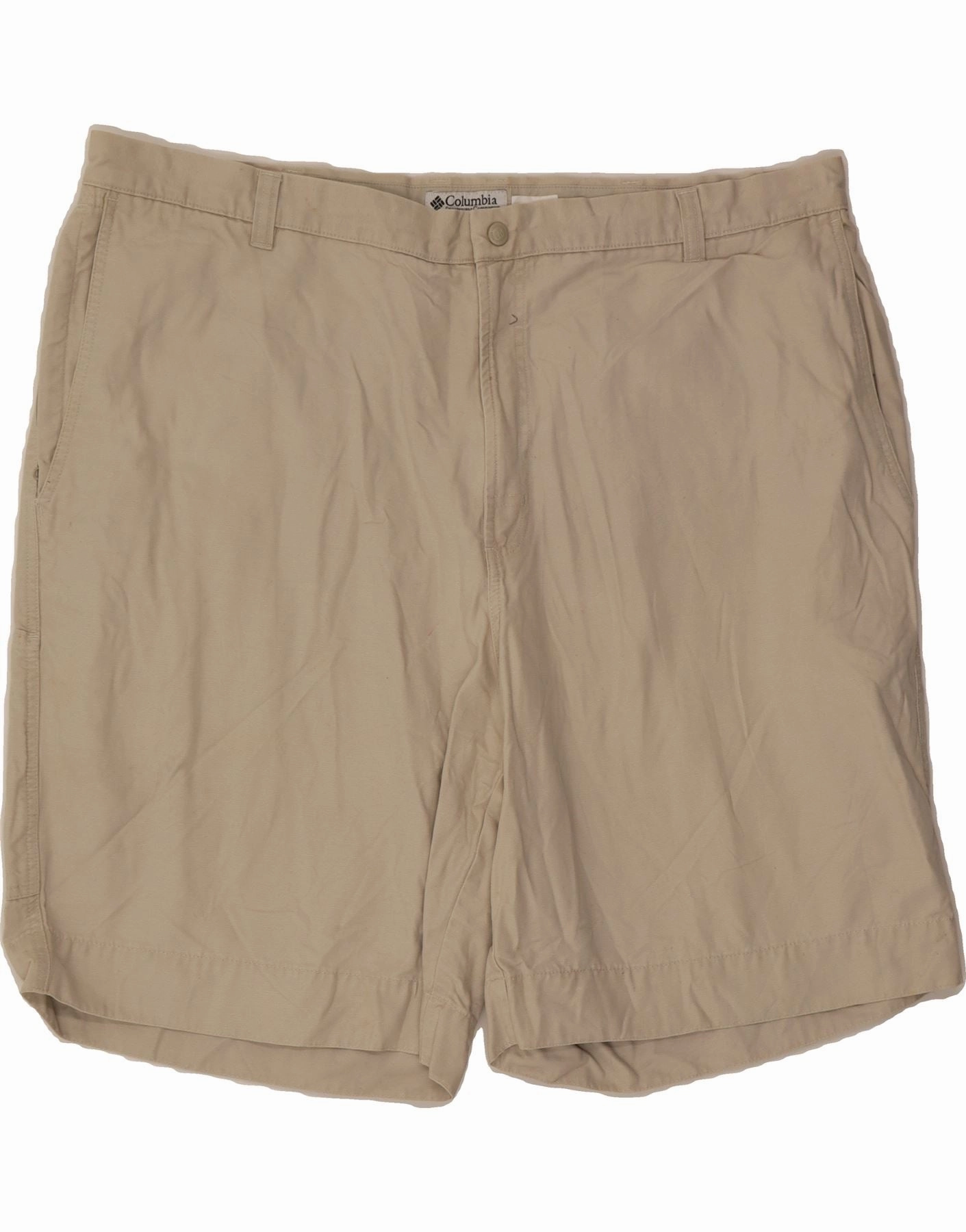 Soft Elastic Active Layer Fit COLUMBIA Mens Chino Shorts W44 2XL Beige Cotton