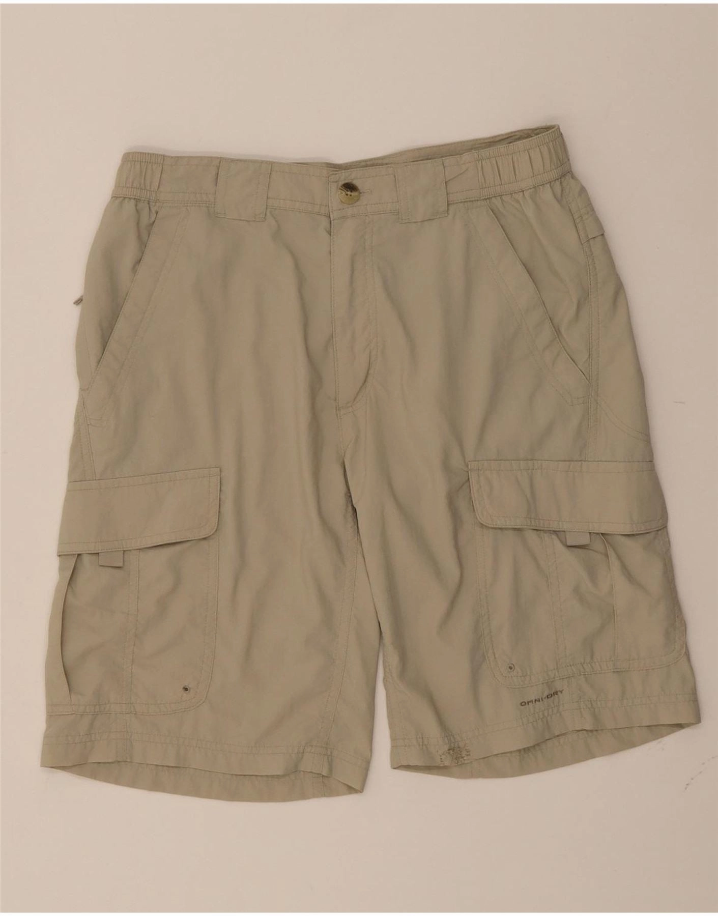 TaglessLabeling COLUMBIA Mens Omni Dry Cargo Shorts Small W29 Beige Nylon