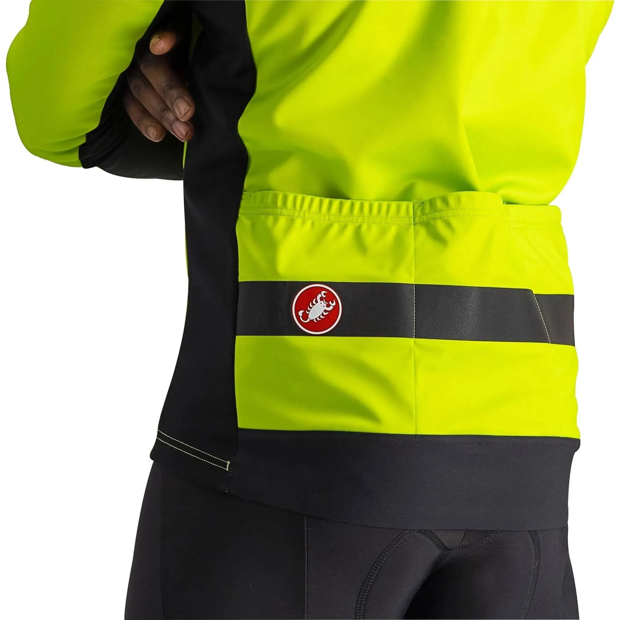 Castelli Raddoppia 3 Mens Cycling Jacket - Yellow Action Task