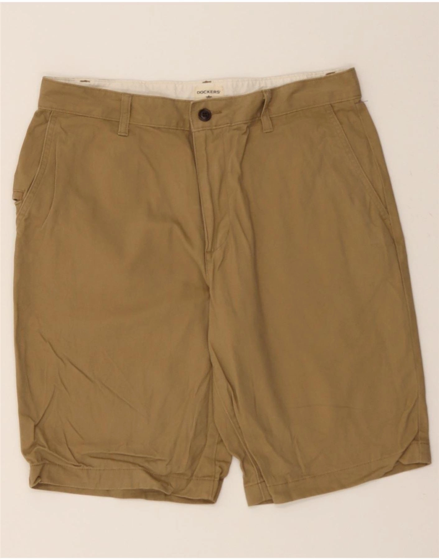 Stretch Fabric DOCKERS Mens Cargo Shorts W33 Medium Beige Cotton