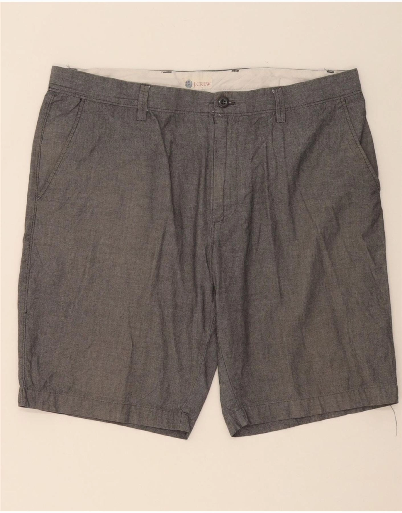 J. CREW Mens Chino Shorts W38 XL  Grey Cotton Flexible Waistline