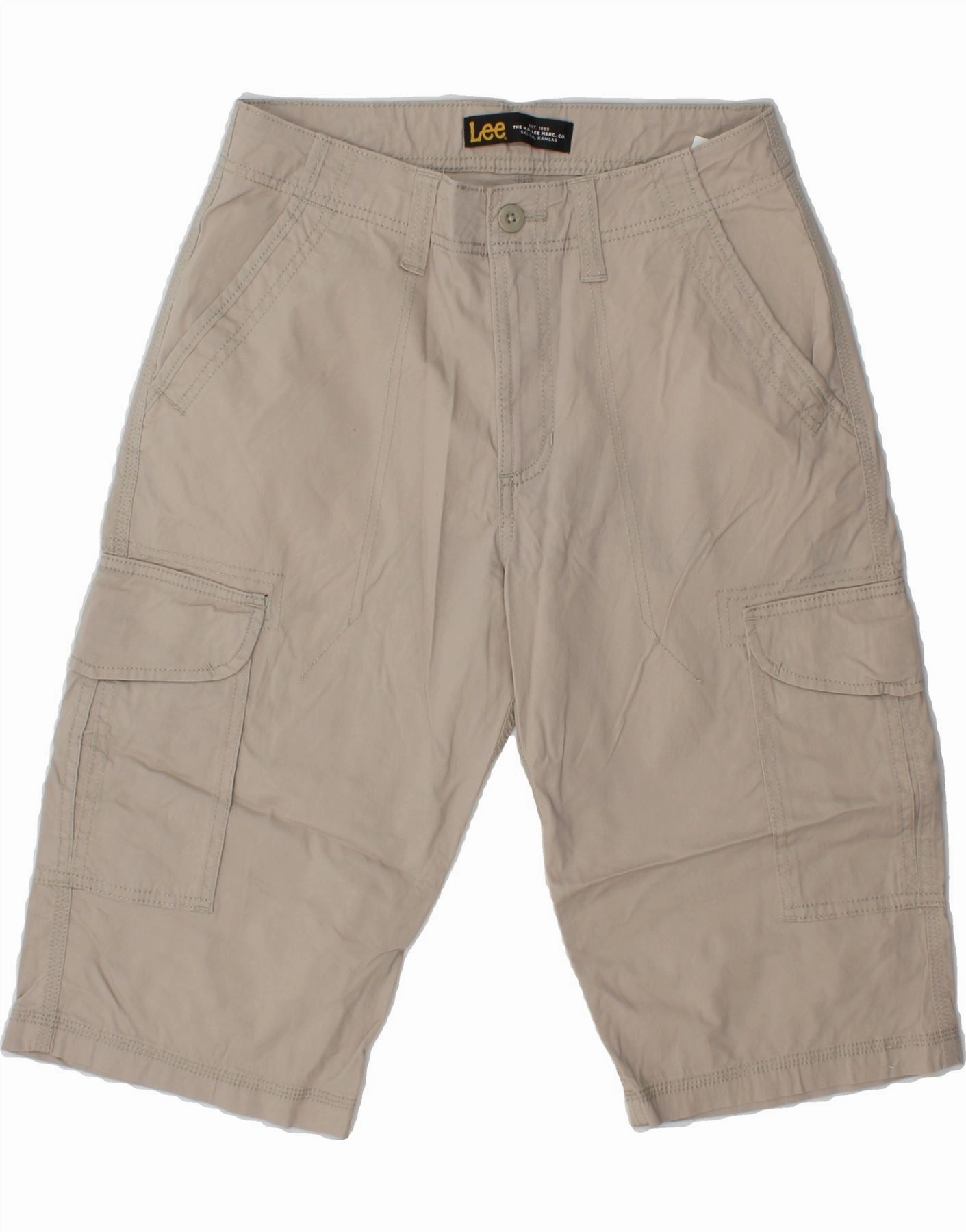LEE Mens Cargo Shorts W29 Small Beige Cotton Youth fashion Sun Ready