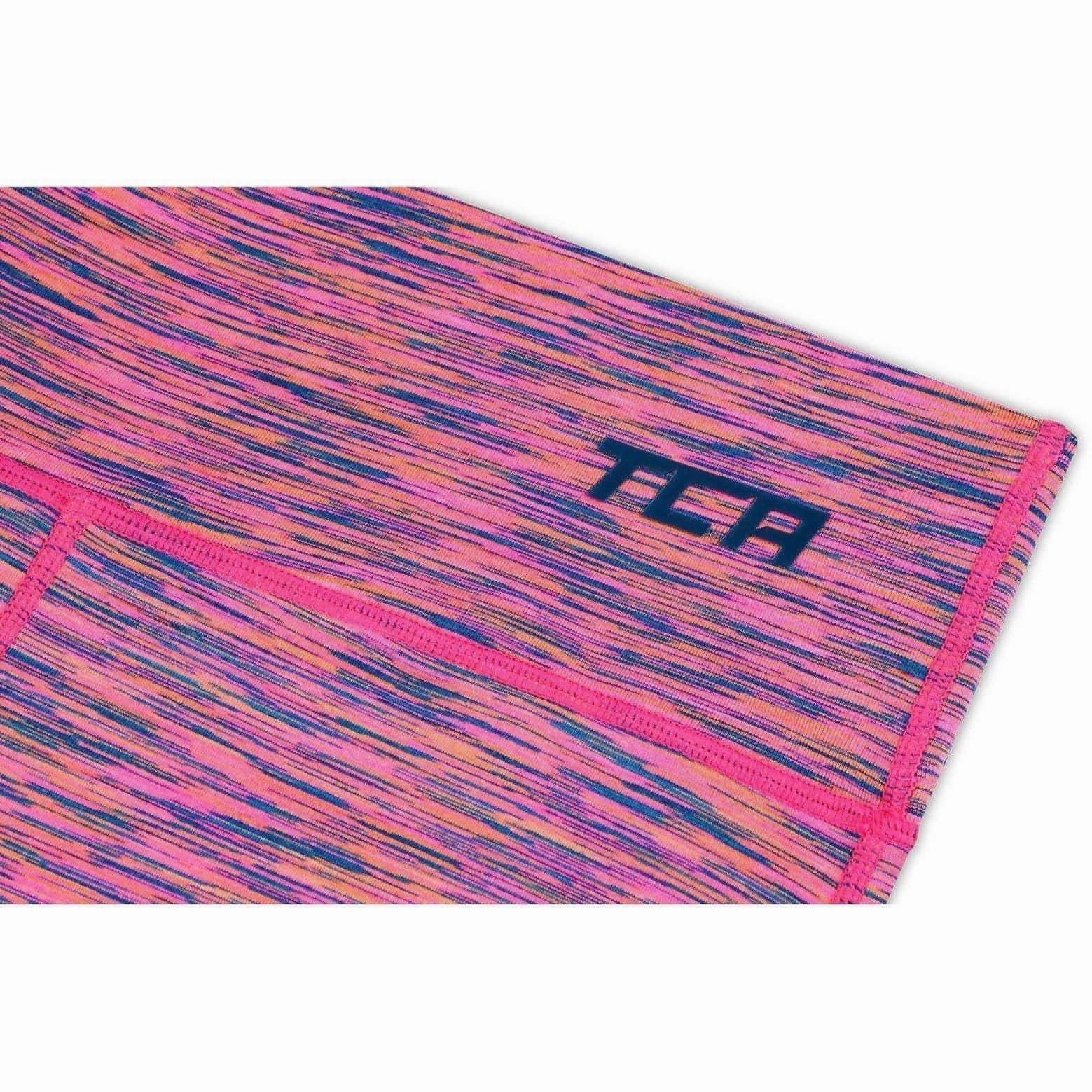 TCA SpaceKnit Premium Womens Long Running Tights - Pink Evening Walk Non See Move Friendly