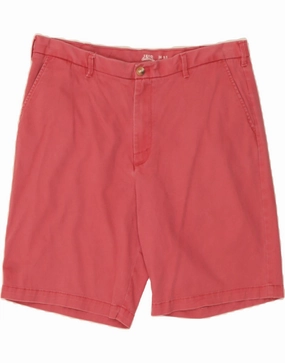 IZOD Mens Stretch Chino Shorts W36 Large Pink Cotton Recycled Elastic Trim