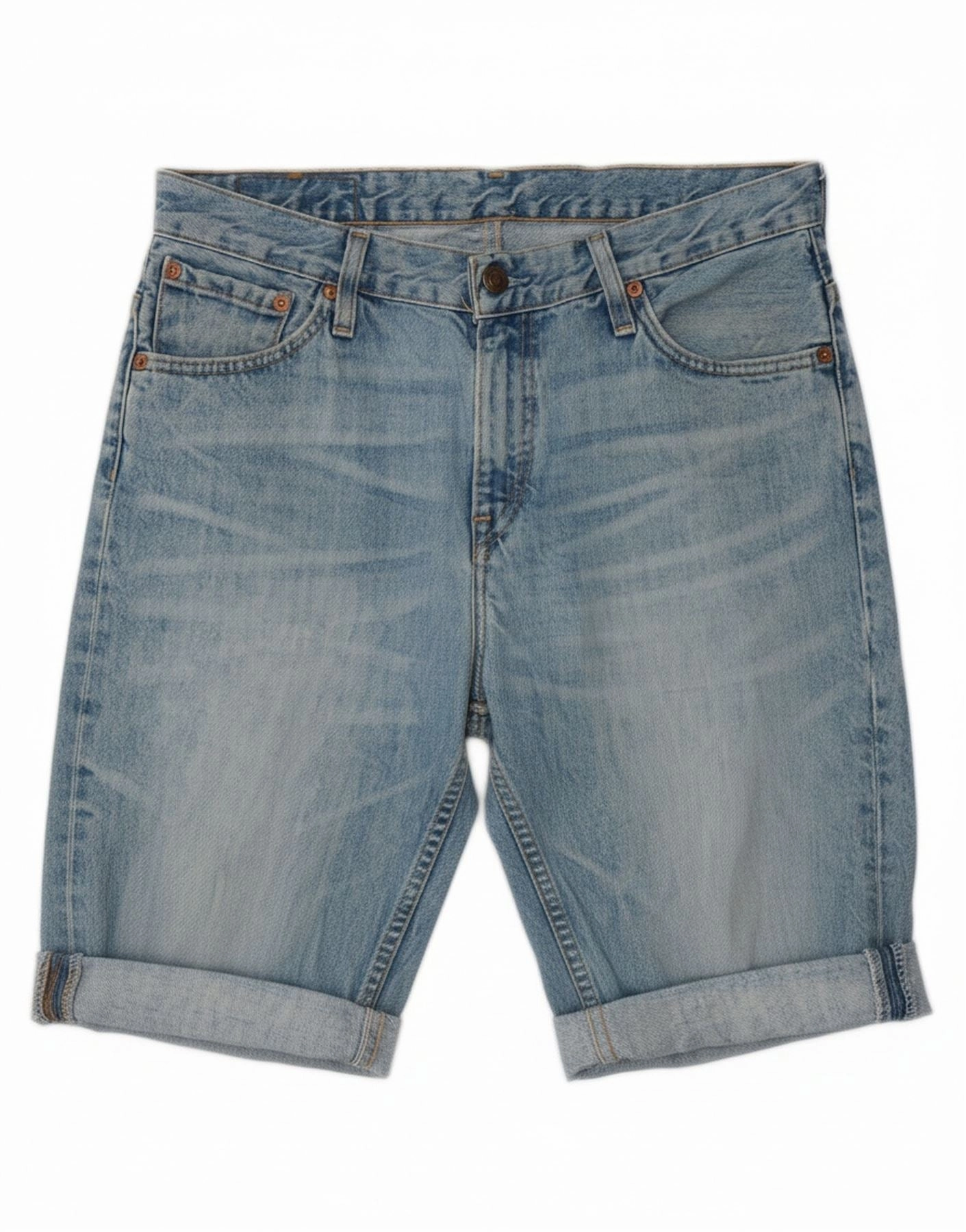 stripe design LEVI'S Mens 516 Denim Shorts W31 Medium  Blue