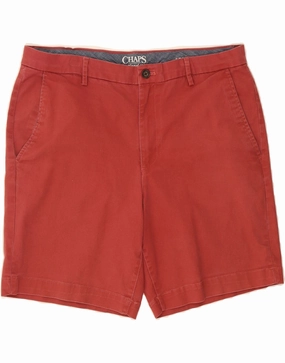 Comfortable Shorts CHAPS Mens Stretch Chino Shorts W36 Large Red Cotton