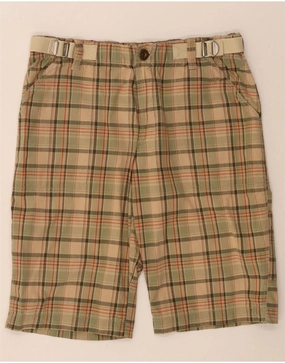 Stain-Resistant THINK PINK Mens Chino Shorts Large W36 Beige Check Cotton