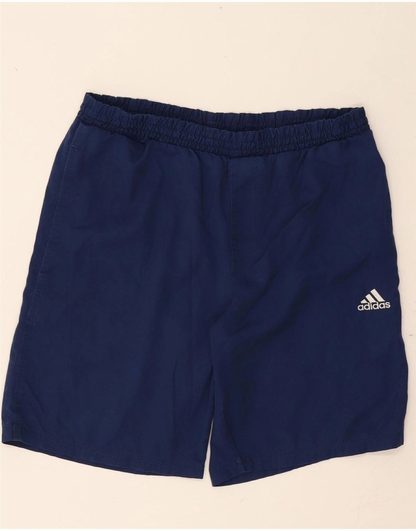 Stretchy Waist Neat Look ADIDAS Mens Casual Shorts W30 Medium Navy Blue Polyester