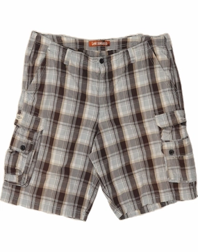 LEE Mens Cargo Shorts W42 2XL Grey Check Cotton Outdoor Flex kids' style