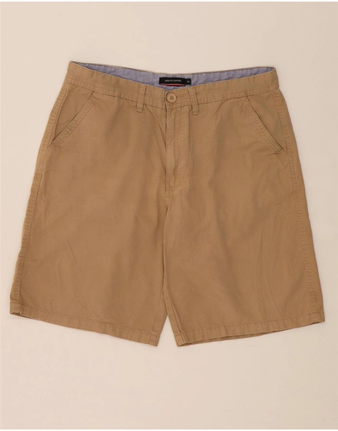 PIERRE CARDIN Mens Chino Shorts Medium W34 Beige Cotton Chill Wear
