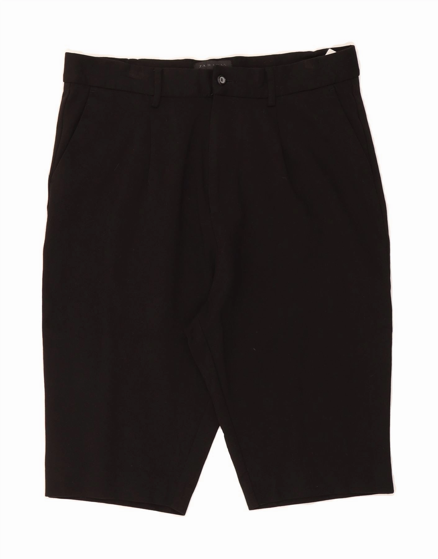 ZARA Mens Pegged Chino Shorts EU 42 Large W32  Black Viscose checked shorts