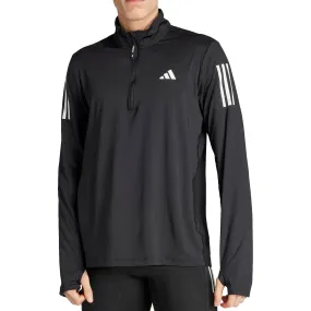 adidas Own The Run Half Zip Long Sleeve Mens Running Top - Black Beach relaxation