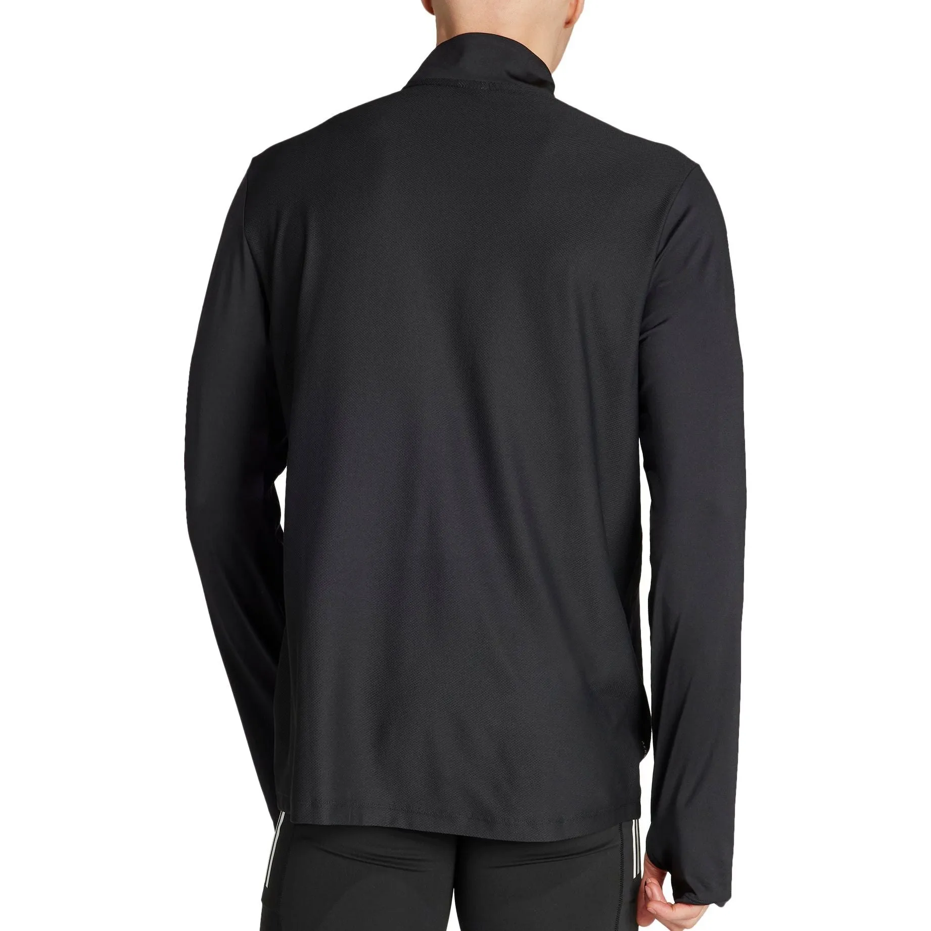 Low Environmental Impact SeamlessSidePanels adidas Own The Run Half Zip Long Sleeve Mens Running Top - Black