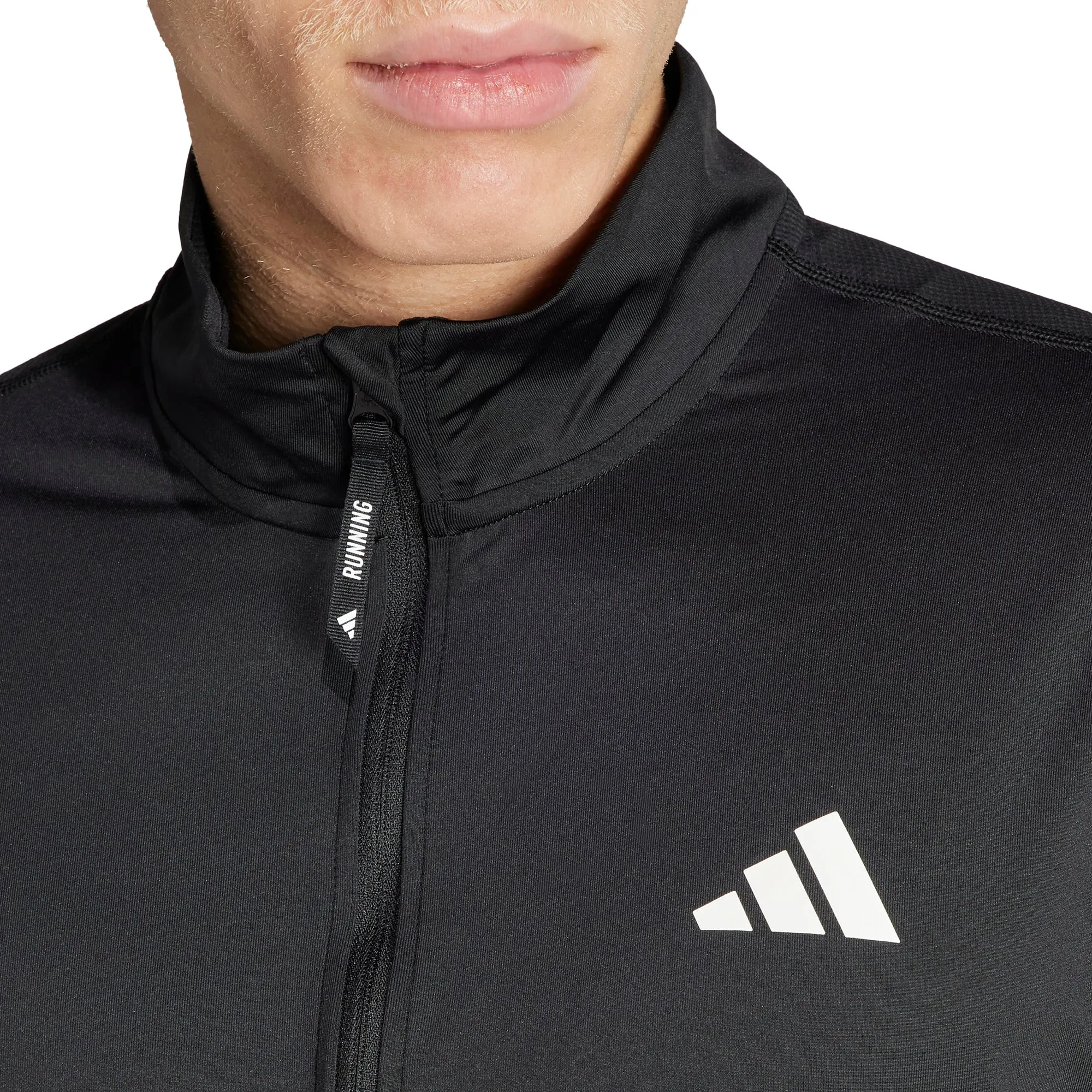 adidas Own The Run Half Zip Long Sleeve Mens Running Top - Black Chic and Cozy Wear EthicalProduction