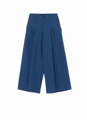 10oz DENIM DOUBLE PLEATED WIDE LEG PANTS Practical Look Outdoor activities