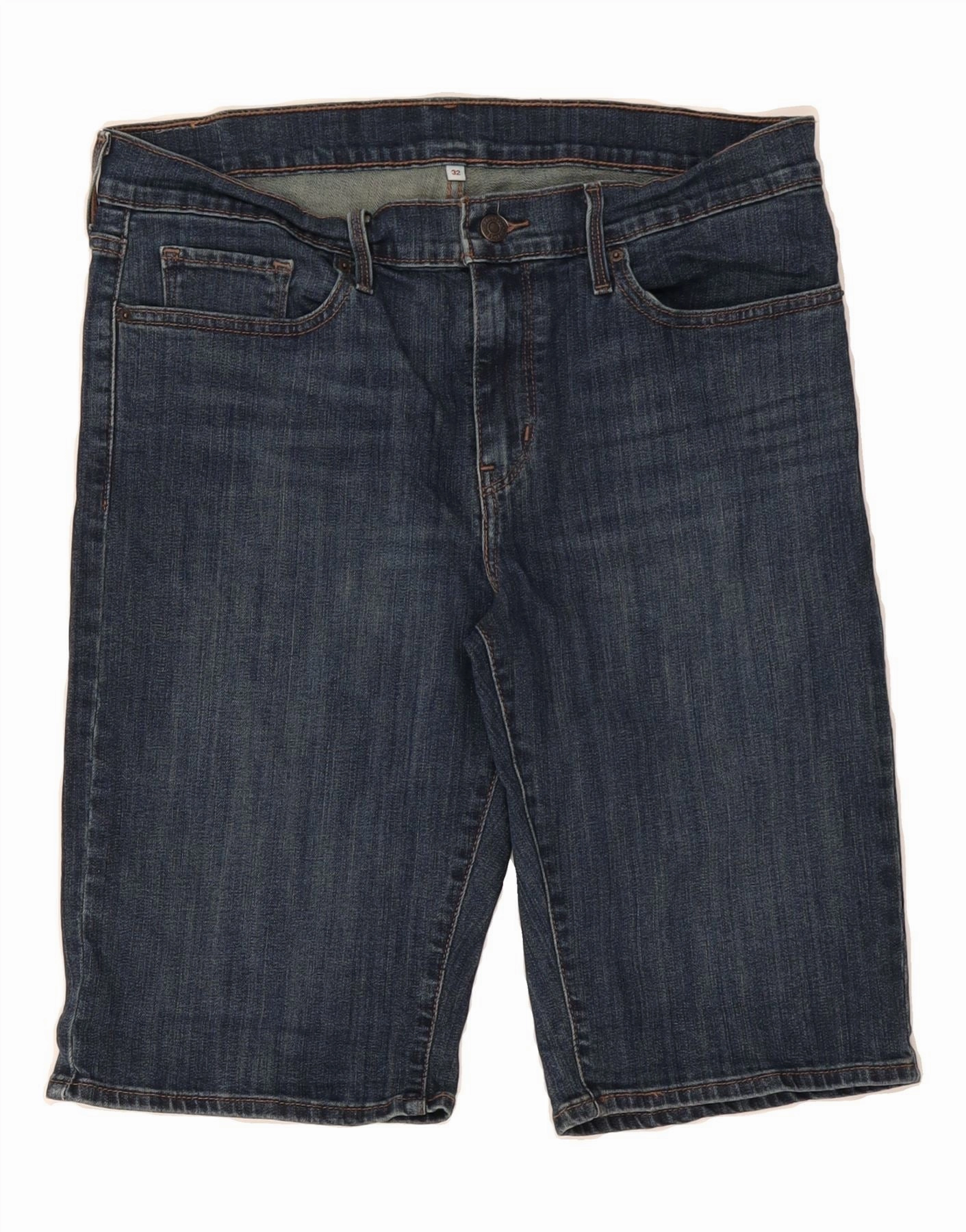 Seamless Edge Design LEVI'S Mens Denim Bermuda Shorts W32 Medium Navy Blue Cotton