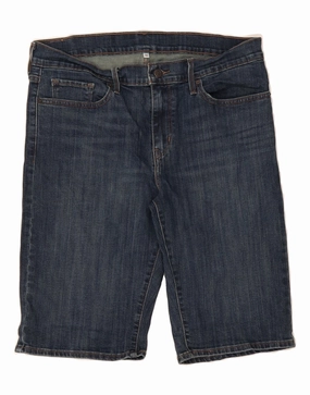 Seamless Edge Design LEVI'S Mens Denim Bermuda Shorts W32 Medium Navy Blue Cotton