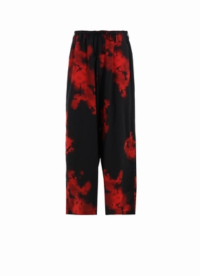 Sport Wear Fit FLAMES PATTERN WAIST-STRING WIDE PANTS