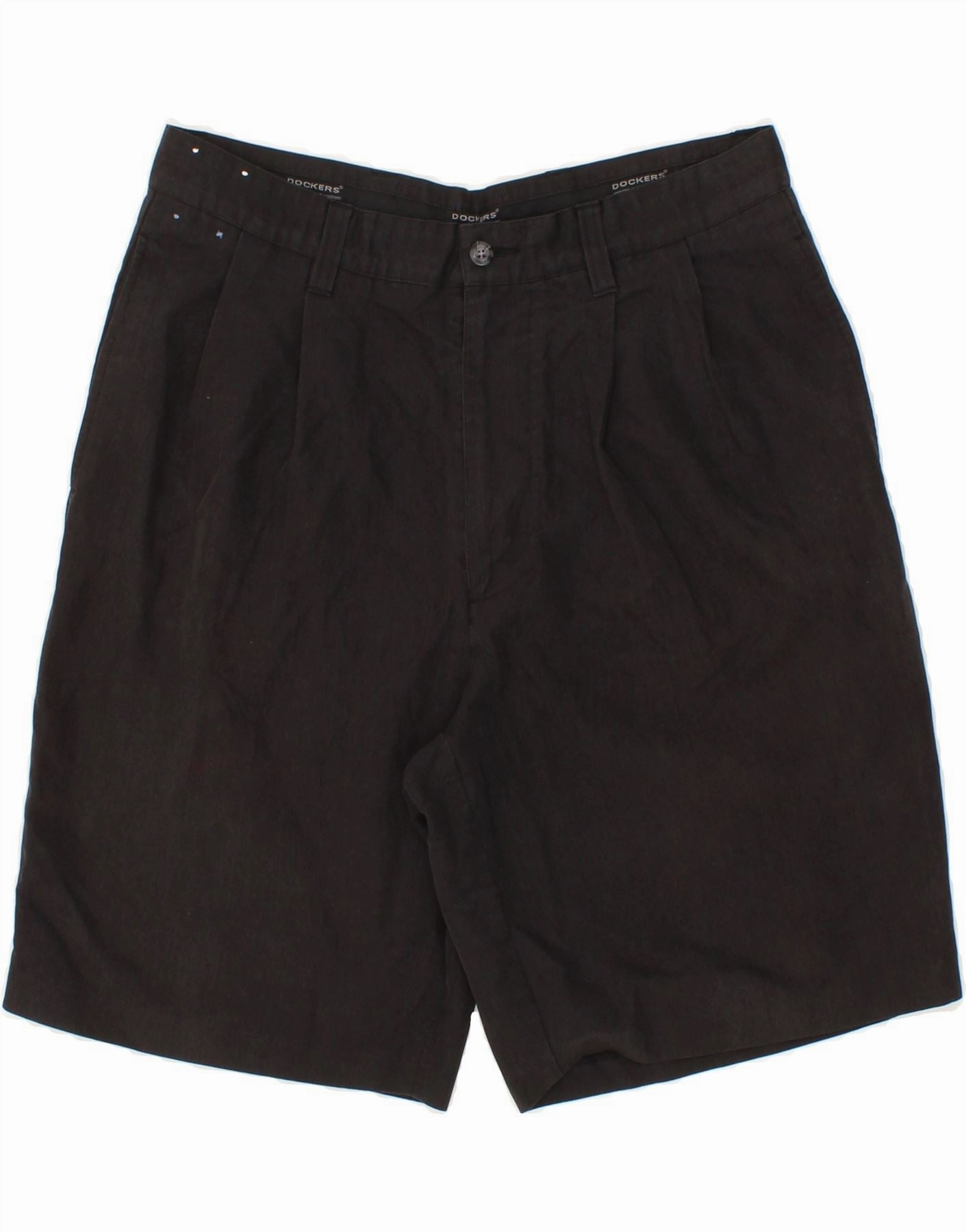 DOCKERS Mens Pegged Chino Shorts W33 Medium  Black Polyester Reinforced Stitching