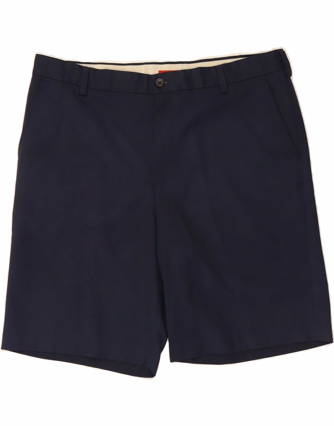 IZOD Mens Chino Shorts W40 XL Navy Blue Polyester Slim Motion Fit