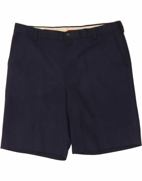 IZOD Mens Chino Shorts W40 XL Navy Blue Polyester Slim Motion Fit